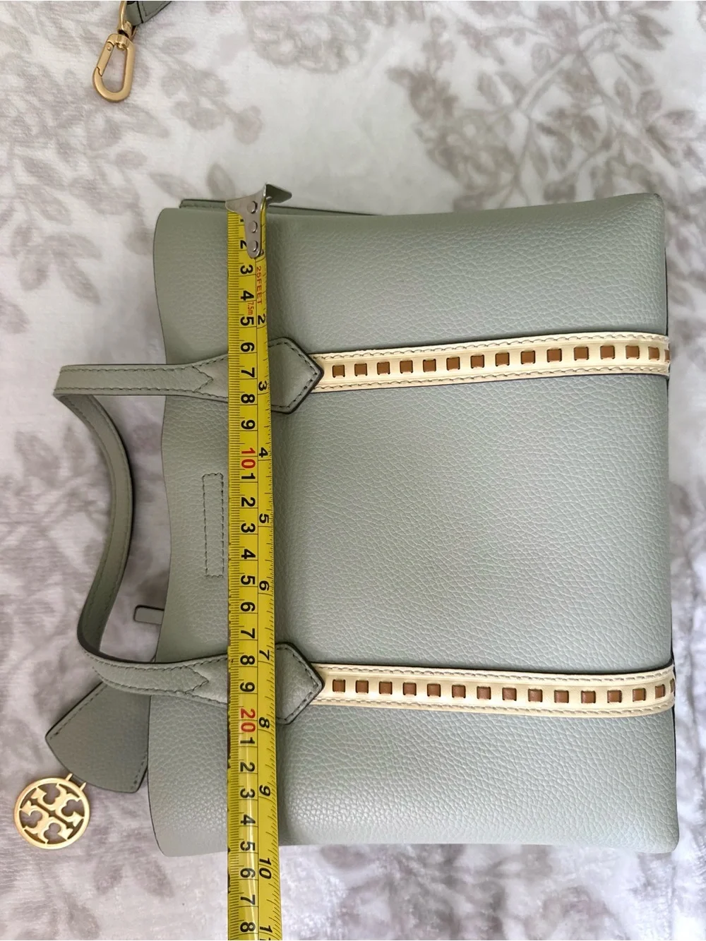 TORY BURCH PERRY PICK-STITCH SMALL TRIPLE-COMPARTMENT TOTE CROSSBODY
